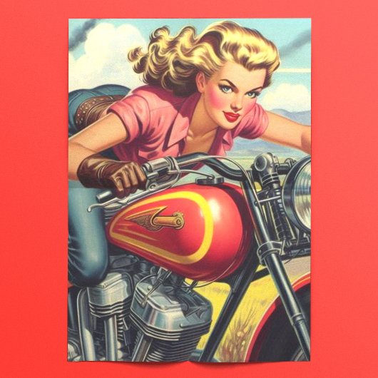 Retro-Motorrad-Button Seidenpapier