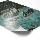 Retro-Motorrad Fotodruck (Ecke)