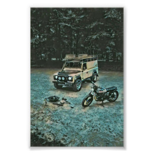 Retro-Motorrad Fotodruck
