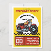 Retro-Motorrad-Geburtstag Einladung (Vorderseite)