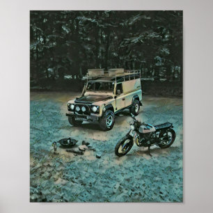 Retro-Motorrad-Geschenk Poster