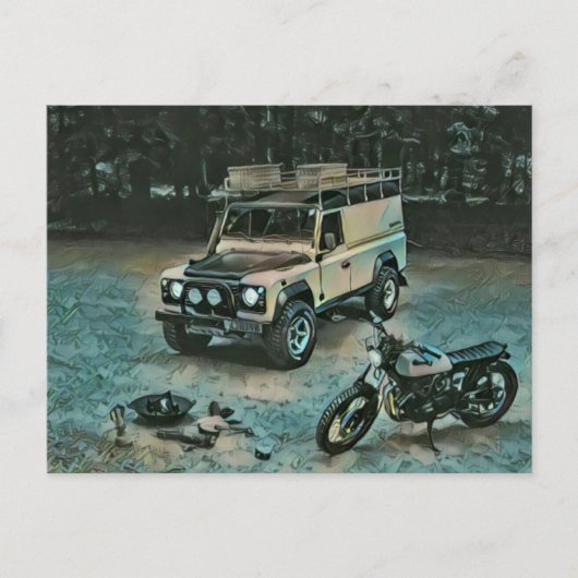 Retro-Motorrad-Geschenk Postkarte (Vorderseite)