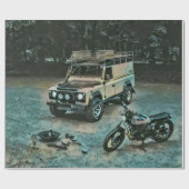 Retro-Motorrad Geschenkpapier (Flach)