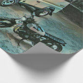Retro-Motorrad Geschenkpapier (Ecke)