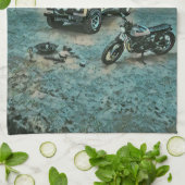 Retro-Motorrad Geschirrtuch (Gefaltet)