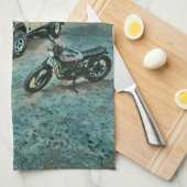 Retro-Motorrad Geschirrtuch (Viertel Falte)