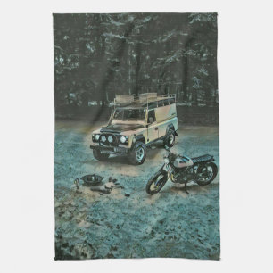 Retro-Motorrad Geschirrtuch