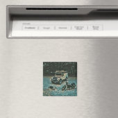 Retro-Motorrad Magnet (In Situ (Geschirrspüler))