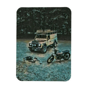 Retro-Motorrad Magnet