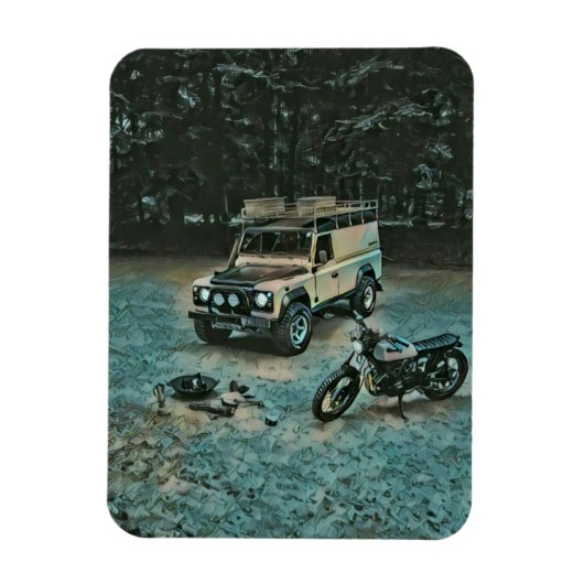 Retro-Motorrad Magnet (Vertikal)