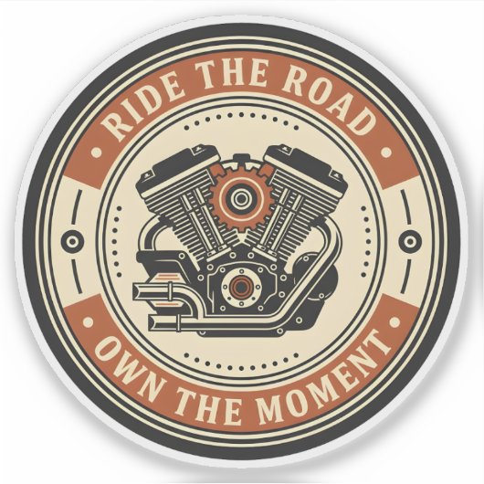 Retro-Motorrad-Motor-Emblem-Stil Aufkleber (Vorderseite)