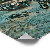 Retro-Motorrad Poster (Ecke)