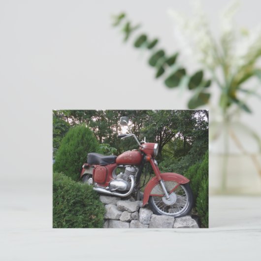 Retro Motorrad Postkarte (Stehend Vorderseite)
