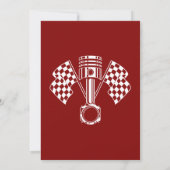 Retro Motorrad-Rennmaschine Babydusche Einladung (Rückseite)