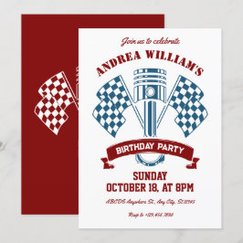 Retro-Motorrad-Rennmaschine Einladung