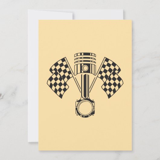 Retro Motorrad-Rennmaschine Geburtstag Einladung (Rückseite)