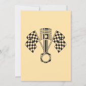 Retro Motorrad-Rennmaschine Geburtstag Einladung (Rückseite)