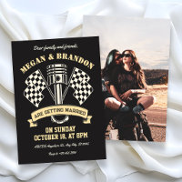 Retro-Motorrad-Rennmechaniker-Maschine-Hochzeit