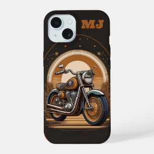 Retro-Motorrad-Vibes: Personalisiert iPhone 15 Hülle