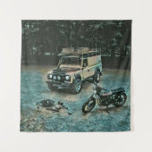 Retro-Motorrad Wandteppich (Vorderseite)