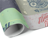 Retro-Motorraddesign Geschenkpapier (Rolleneckpunkt)