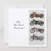 RETRO MOTORRÄDER PARTY, goldfarbenes Schwarz Einladung (Vorderseite)