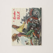 Retro Motorradfahren, Vintager Stil Personalisiert Puzzle (Vertikal)