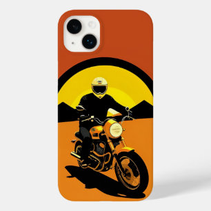 Retro-motorradfahrer bei landschaftlicher Sonnenun Case-Mate iPhone 14 Plus Hülle
