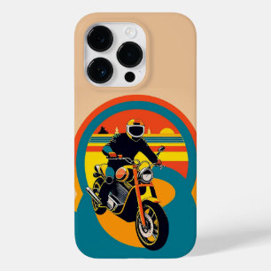 Retro-motorradfahrer bei malerischem Sonnenunterga Case-Mate iPhone 14 Pro Hülle