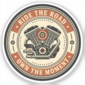 Retro-Motorradmotor-Emblem-Stil Aufkleber (Vorderseite)