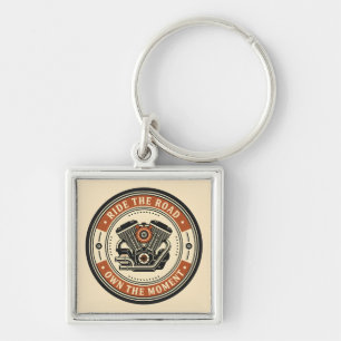 Retro-Motorradmotor-Emblem-Stil Schlüsselanhänger
