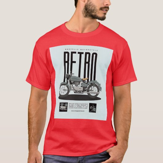 Retro-Motorradposter Freund T-Shirt (Vorderseite)