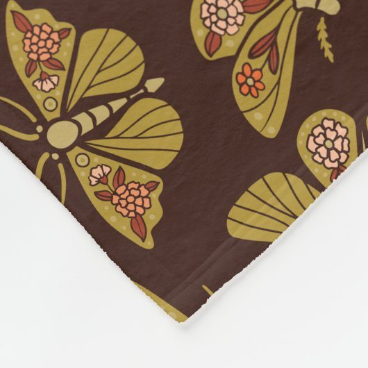 Retro-Motten der 1970er Fleecedecke (Ecke)