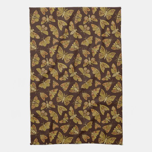 Retro-Motten der 1970er Geschirrtuch (Vertikal)