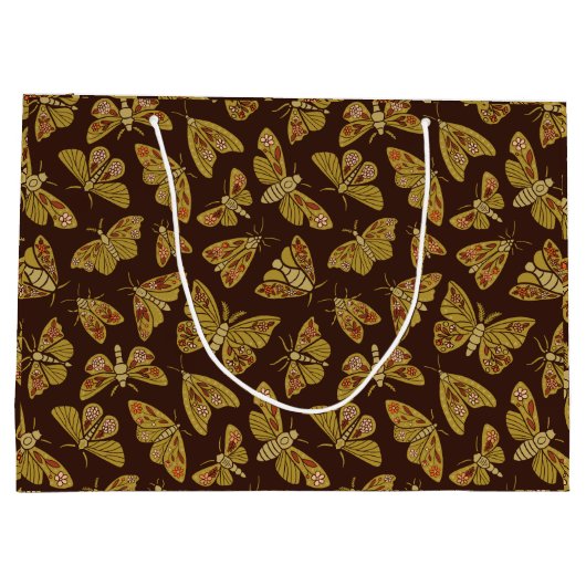 Retro-Motten der 1970er Große Geschenktüte (Rückseite)