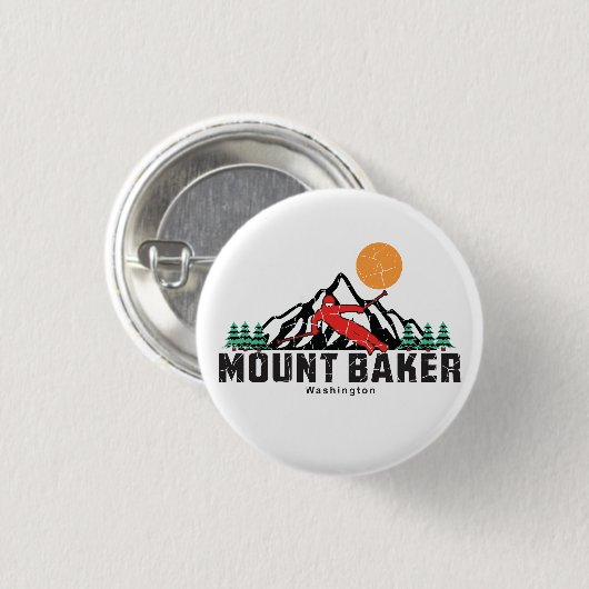 Retro Mount Baker Ski Button (Vorne & Hinten)