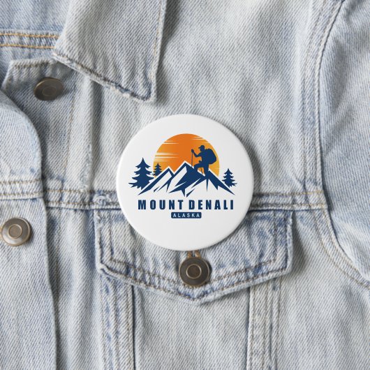 Retro Mount Denali Wandern T - Shirt Button (Beispiel)