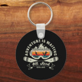 Retro Mount Hood Ski Abenteuer Schlüsselanhänger (Rückseite)