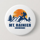 Retro Mount Rainier Wandern T - Shirt Button (Vorderseite)