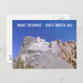 Retro Mount Rushmore - South Dakota 1963 Postkarte (Vorne/Hinten)