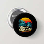 Retro Mount Rushmore South Dakota State Badlands Button (Vorne & Hinten)