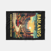Retro Mount Rushmore South Dakota State Badlands Fleecedecke (Vorderseite (Horizontal))