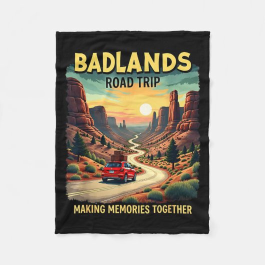Retro Mount Rushmore South Dakota State Badlands Fleecedecke (Vorderseite)