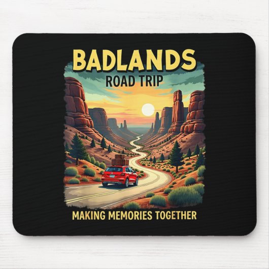 Retro Mount Rushmore South Dakota State Badlands Mousepad (Vorne)