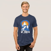 Retro Mount Shasta Ski Abenteuer Tri-Blend Shirt (Vorderseite voll)