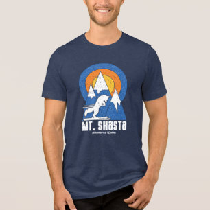 Retro Mount Shasta Ski Abenteuer Tri-Blend Shirt