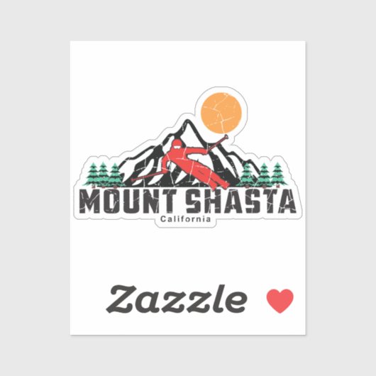 Retro Mount Shasta Ski Aufkleber (Blatt)