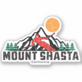 Retro Mount Shasta Ski Aufkleber (Vorderseite)