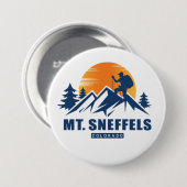 Retro Mount Sneffels Wandern T - Shirt Button (Vorne & Hinten)