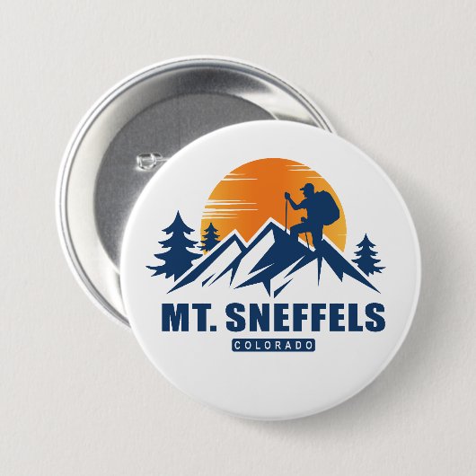 Retro Mount Sneffels Wandern T - Shirt Button (Vorne & Hinten)